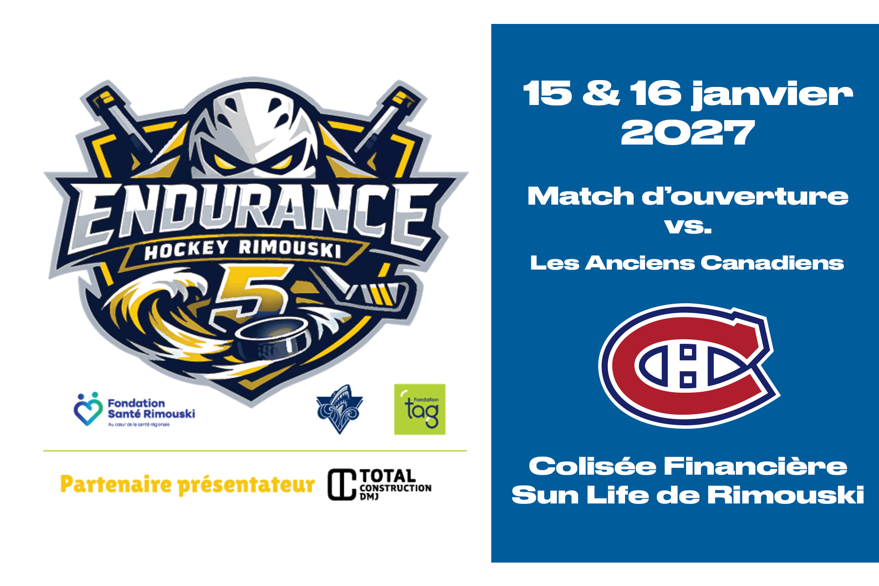 David Savard et les Anciens Canadiens vs Endurance hockey Rimouski
